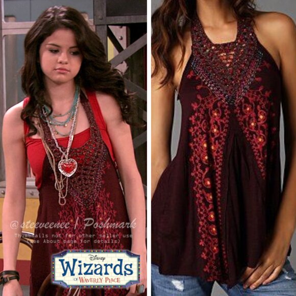 Free People Floral Vines Beaded Halter Tunic ASO Alex Russo - Picture 2 of 10